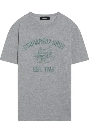 Dsquared2 Top, Herre, Grå, 2XL, Bomuld, Kortærmet T-shirt med Rund Hals