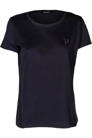 Dondup Top, Dame, Sort, L, Bomuld, Broderet Logo T-shirt