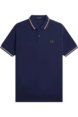Fred Perry Top, Herre, Blå, L, Bomuld, Twin Tipped Polo Shirt