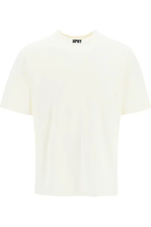 Heron Preston Top, Herre, Hvid, XS, Bomuld, Logo Broderet Crewneck T-shirt