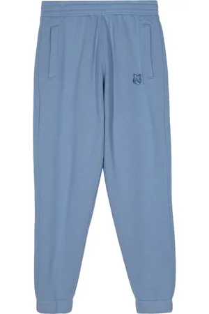 Maison Kitsuné Bukser, Herre, Blå, L, Bomuld, Fox Head Patch Joggingbukser