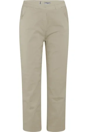 Bomboogie Bukser, Dame, Grå, XL, Bomuld, Chino Bukser i Kraftig Stretch Satin Bomuld