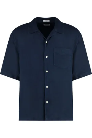 GANT Skjorte, Herre, Blå, 2XL, Linned, Linnedskjorte med frontlomme