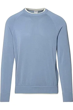 ELEVENTY Strik, Herre, Blå, 4XL, Uld, Stilfuld strikket top