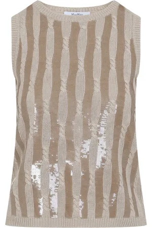Max Mara Top, Dame, , S, Linned, Linned Topnøgen & Neutrale