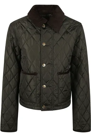 Burberry Jakke, Dame, Grøn, S, Uld, Stilfuld let jakke