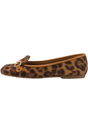 Chloé Sko, Dame, Brun, 38 1/2 EU, Læder, Leopard Print Ballerina Sko