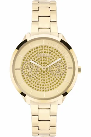 Furla Tilbehør, Dame, Gul, ONE SIZE, Uld, Guld Quartz Ur i Rustfrit Stål