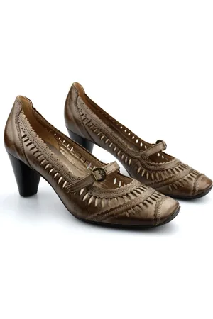 Gabor Sko, Dame, Grå, 40 1/2 EU, Perforeret sommerpumps i taupe
