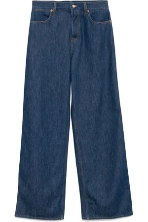 Gucci Jeans, Dame, Blå, W27, Blå Indigo Klassisk Knapp Jeans