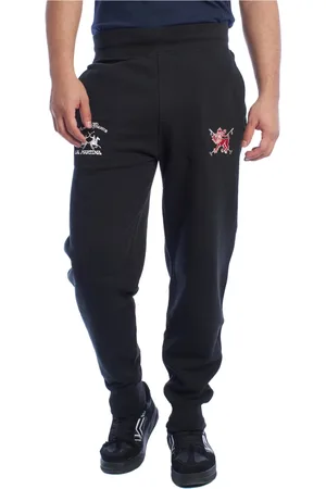 La Martina Bukser, Herre, Sort, S, Bomuld, Sporty Joggers med Unikt Broderi