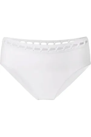 ERMANNO SCERVINO Undertøj, Dame, Hvid, L, Polyester, Hvide broderede Lycra Bikini Underdele