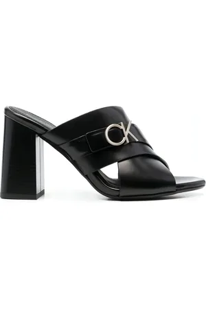 Calvin Klein Sko, Dame, Sort, 38 EU, Læder, Chikke Læder Hæle Mules