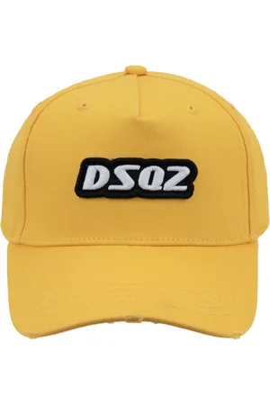 Dsquared2 Tilbehør, unisex, Gul, ONE SIZE, Bomuld, Signatur Baseball Cap med Spænde