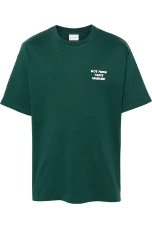Drôle de Monsieur Top, Herre, Grøn, XL, Bomuld, Mørkegrøn T-shirt med slogan