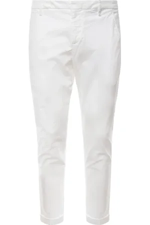 Dondup Bukser, Herre, Hvid, W30, Bomuld, Hvide Slim Chino Bukser med Lommer