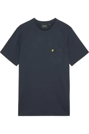 Lyle & Scott Top, Herre, Blå, L, Linen Blend Raglan T-shirt