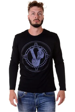 VERSACE Top, Herre, Sort, XL, Uld, Hyggelig Strik Trøje Pullover
