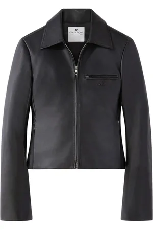 Courrèges Jakke, Dame, Sort, M, Læder, Logo Jakke