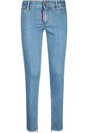 Dsquared2 Jeans, Dame, Blå, 3XS, Bomuld, Medium Waist Skinny Jeans