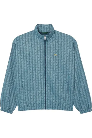 Lacoste Jakke, Herre, Blå, M, Polyester, Monogram Track Jacket Elegant Stil