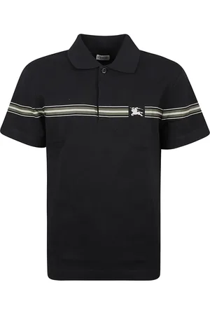 Burberry Top, Herre, Blå, XL, Bomuld, Stribet Bomulds Polo Shirt