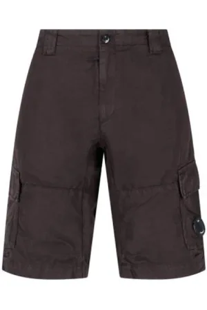 C.P. Company Shorts, Herre, Sort, S, Linned, Sort Cargo Shorts i linnedblanding