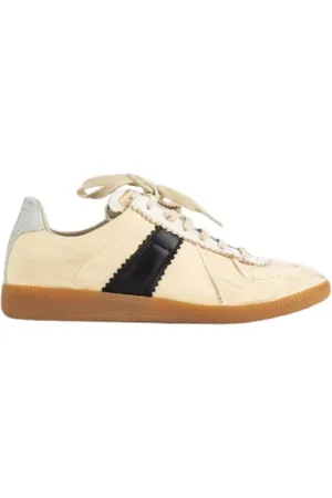 Maison Margiela Sko, Dame, , 37 1/2 EU, Læder, Vintage Cotton Drill Sneakers
