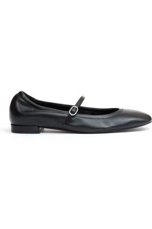 Stuart Weitzman Sko, Dame, Sort, 37 EU, Læder, Læder Ballerina med Rem
