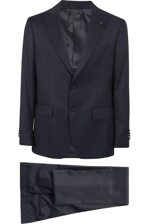LARDINI Jakkesæt, Herre, Sort, XL, Uld, Single Breasted Suit