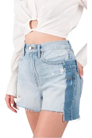 Frame Shorts, Dame, Blå, W26, Denim, Lagdelte denimshorts