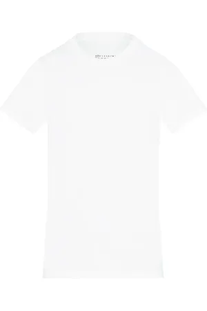 Maison Margiela Top, Dame, Hvid, L, Bomuld, Reverse Logo T-shirt