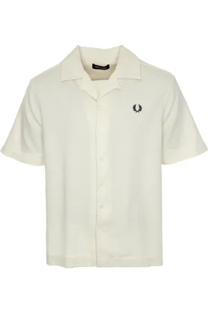 Fred Perry Skjorte, Herre, Hvid, S, Bomuld, Piqué Tekstur Reverskrave Skjorte