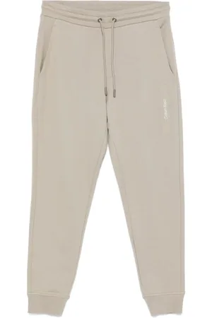 Calvin Klein Bukser, Herre, , L, Taupe Grå Bukser med Snøre i Taljen