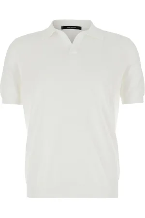 TAGLIATORE Top, Herre, Hvid, M, Bomuld, Strikket Polo Shirt