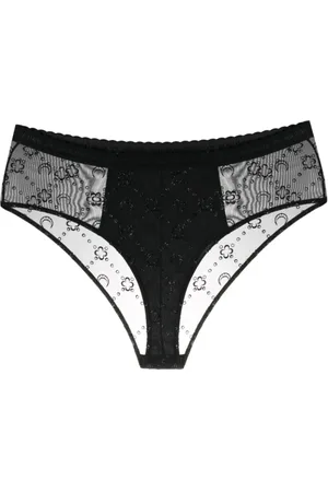 Marine Serre Undertøj, Dame, Sort, L, Logo Mesh Brief