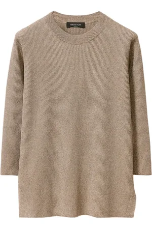 Fabiana Filippi Strik, Dame, Brun, XS, Brun Sweater med Crew Neck