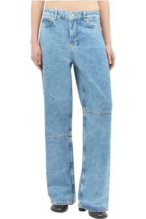 Ganni Jeans, Dame, Blå, W27, Bomuld, Foil Izzey Jeans