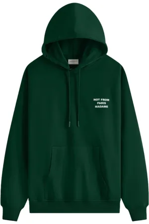 Drôle de Monsieur Sweathshirts & Hoodies, Herre, Grøn, M, Bomuld, Mørkegrøn Hættetrøje med Slogan