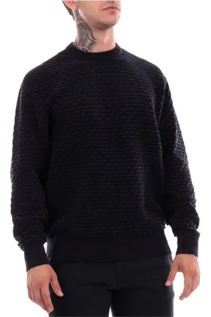 Emporio Armani Strik, Herre, Blå, XL, Polyester, Rundhalset strik