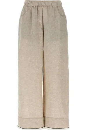 Brunello Cucinelli Bukser, Dame, , L, Jute, Juta Linen Bukser