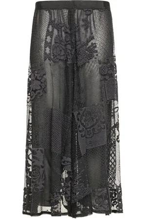 FORTE FORTE Bukser, Dame, Sort, S, Lace Patchwork Culotte Bukser