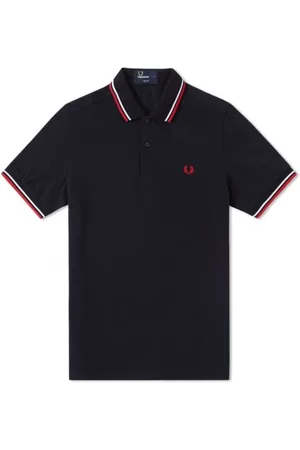 Fred Perry Top, Herre, Blå, M, Bomuld, Slim Fit Twin Tipped Polo