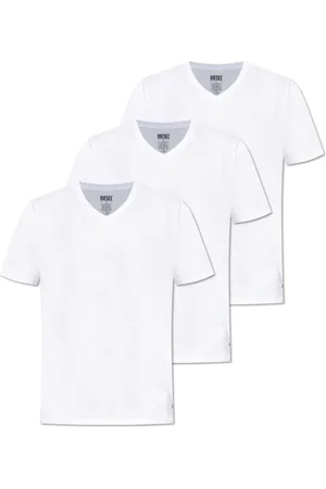 Diesel Top, Herre, Hvid, 2XL, Bomuld, Tre-pak V-hals T-shirts