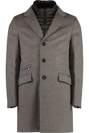 MOORER Frakke, Herre, Brun, 4XL, Uld, Uld Kashmir Frakke med Aftagelig Foring