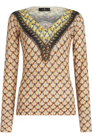 Etro Top, Dame, Flerfarvet, S, Cashmere, Maglia Scollo V
