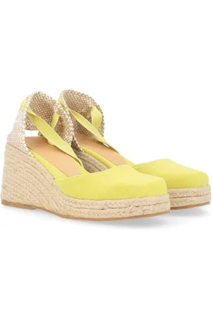 Castaner Sko, Dame, Gul, 36 EU, Canvas Espadrille Wedge Sandal