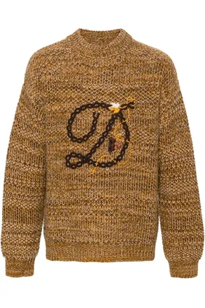 Drôle de Monsieur Strik, Herre, Brun, XL, Uld, Le Maille Dtressé Crewneck Jumper