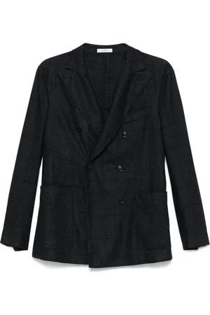 Boglioli Jakke, Herre, Blå, 2XL, Bomuld, Blended Wool Double-Breasted Jakke