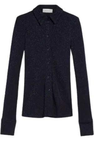 Sportmax Bluser & Skjorter, Dame, Sort, S, Uld, Stilfuld Skjorte